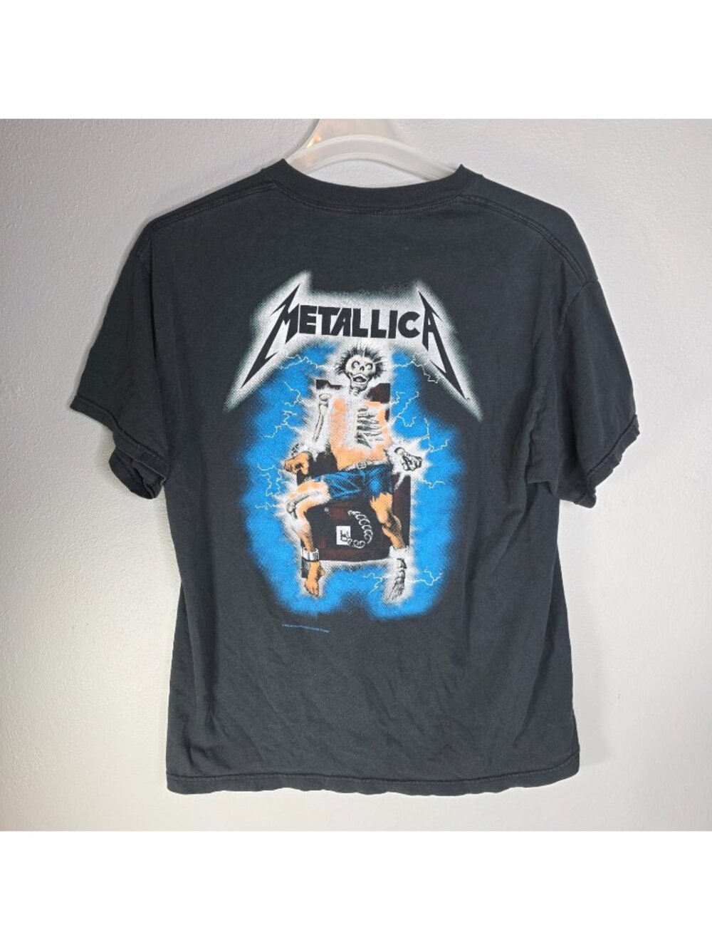 Vintage Metallica Ride The Lightning Shirt Giant Tag 1994 Electric Chair L Tee
